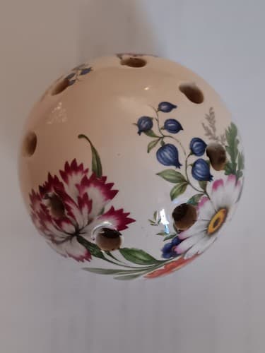 Vintage Pomander Sallie Robinson Ceramic Flowers Drawer Sachet Poparit Scented - Thumbnail 2