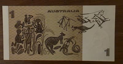 Austraila $1 Paper Banknote Johnston/Stone CHT-Prefix Crisp Uncirculated - Thumbnail 2