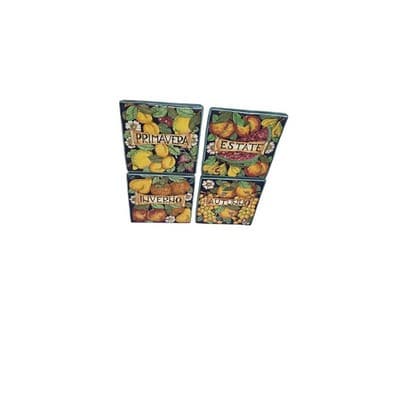 Parrini Italian Majolica 4 Seasons Tile Set Fruit Pottery 6x6 Blue Ceramic New - Thumbnail 3