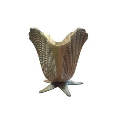 Vintage MCM Solid Brass Seashell Starfish Planter 5.5" Coastal Hollywood Regency - Thumbnail 3