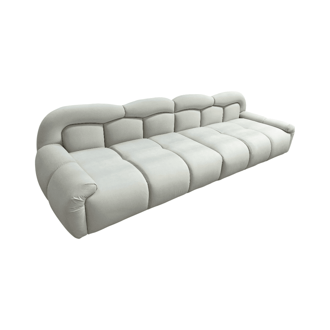 Comfy Sofas Cream Cloud Duo Simple Fabric Sofa - Thumbnail 4