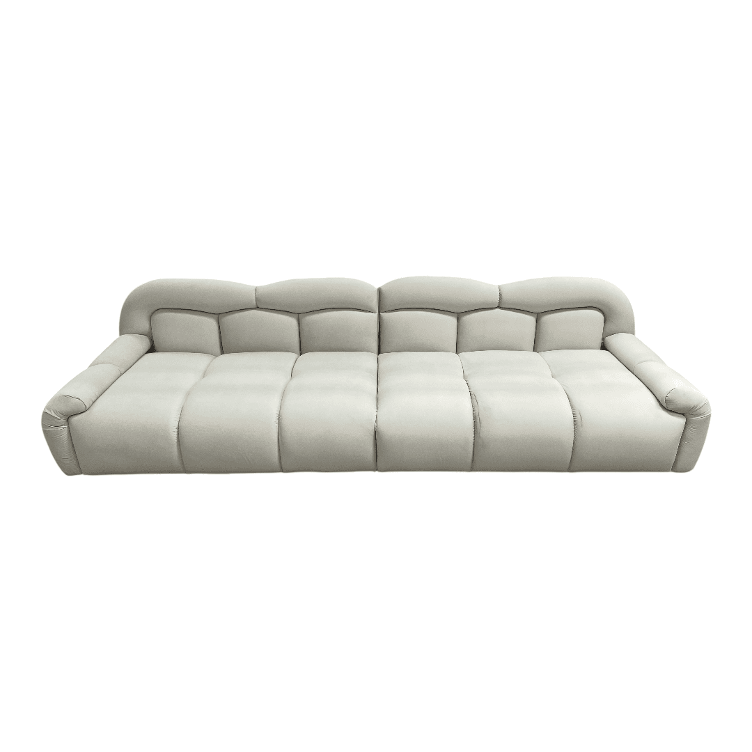 Comfy Sofas Cream Cloud Duo Simple Fabric Sofa - Thumbnail 2