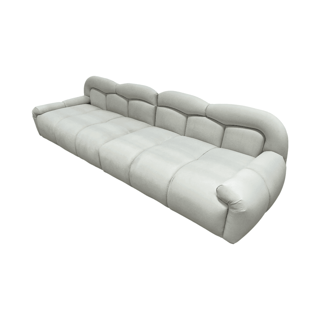 Comfy Sofas Cream Cloud Duo Simple Fabric Sofa - Thumbnail 3