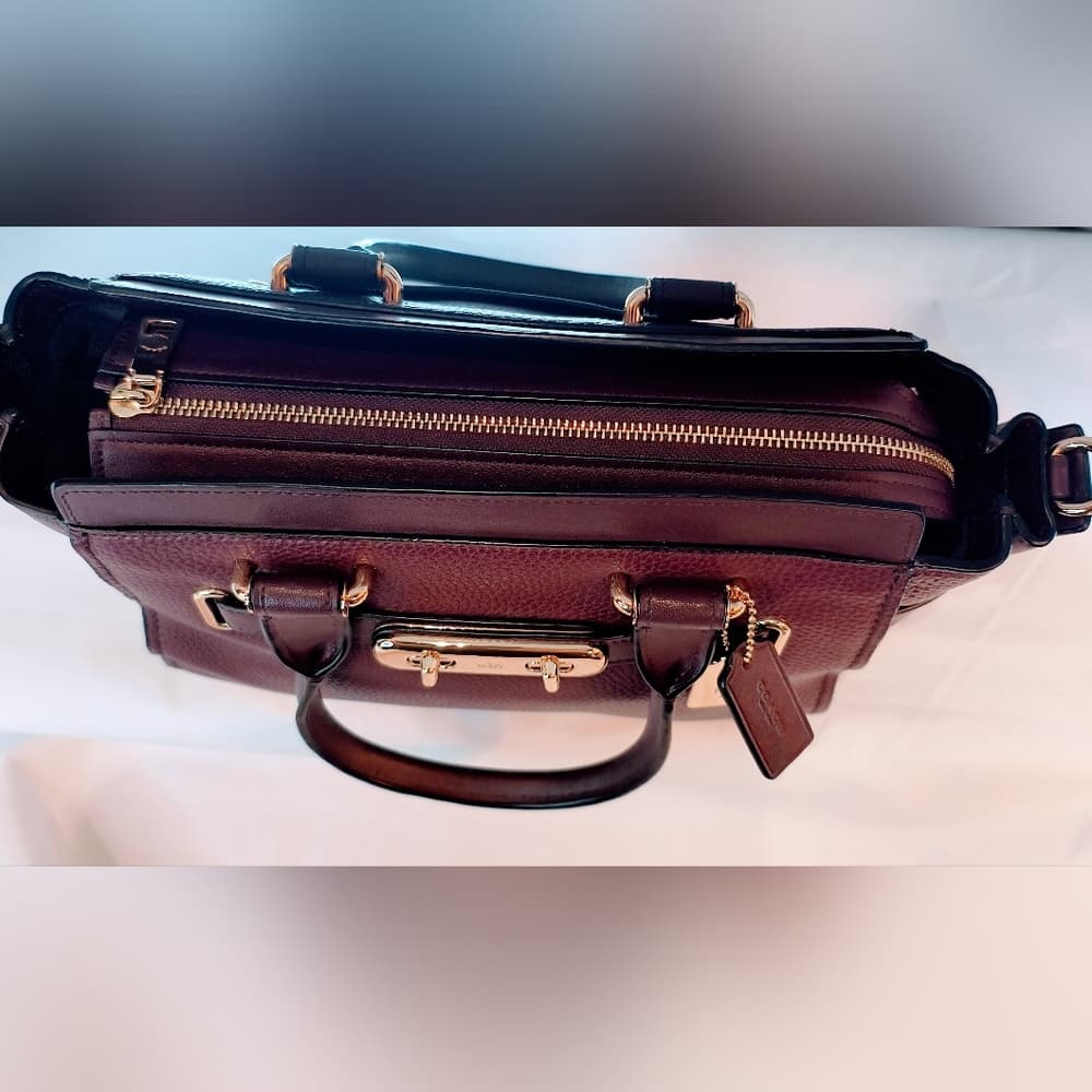 COACH Swagger 27 Carryall Handbag in Oxblood Pebble Leather, Style 87295 - Thumbnail 8