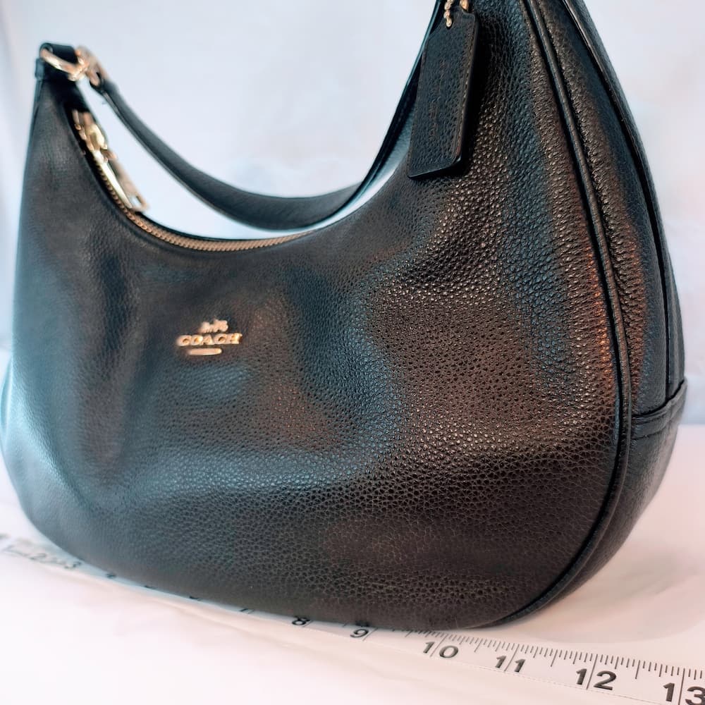 COACH 2017 Black Pebbled Leather Harley Hobo Bag, F38250 - Thumbnail 10