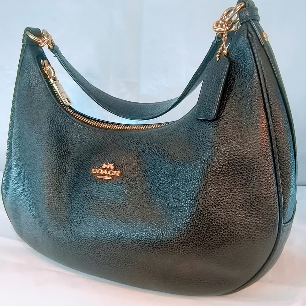 COACH 2017 Black Pebbled Leather Harley Hobo Bag, F38250 - Thumbnail 15