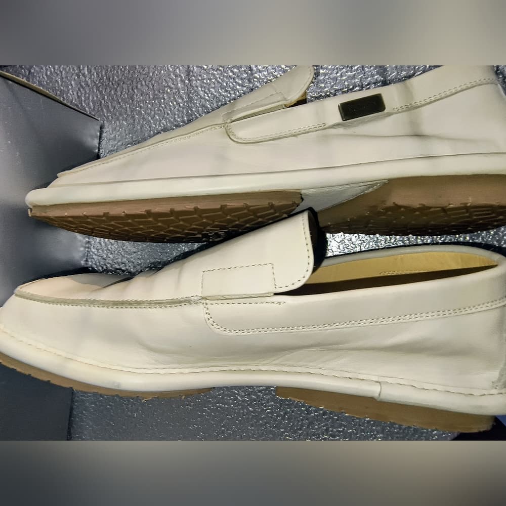 Cesare Pasciotti CreamColored Leather Flats Loafers - Thumbnail 2