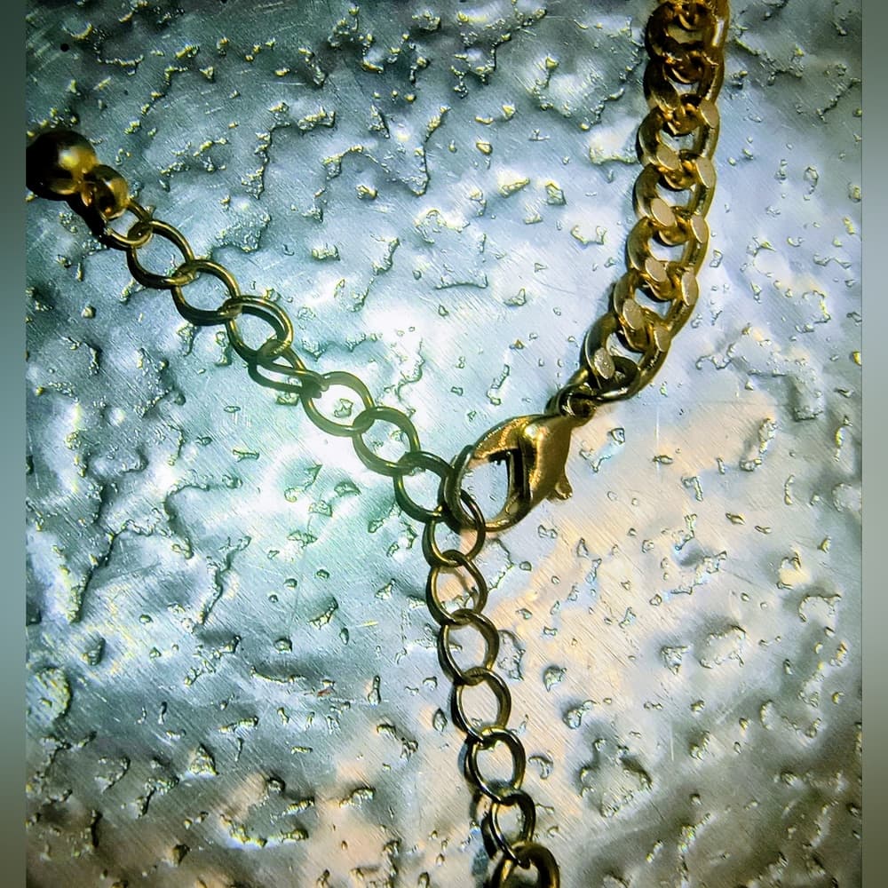 Vintage Gold-toned & Pale Yellow Floral Necklace with Rhinestone Accents - Thumbnail 2