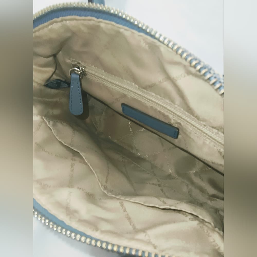 MICHAEL KORS Hyde Small Canvas & Leather Satchel / Crossbody in Denium Blue - Thumbnail 10