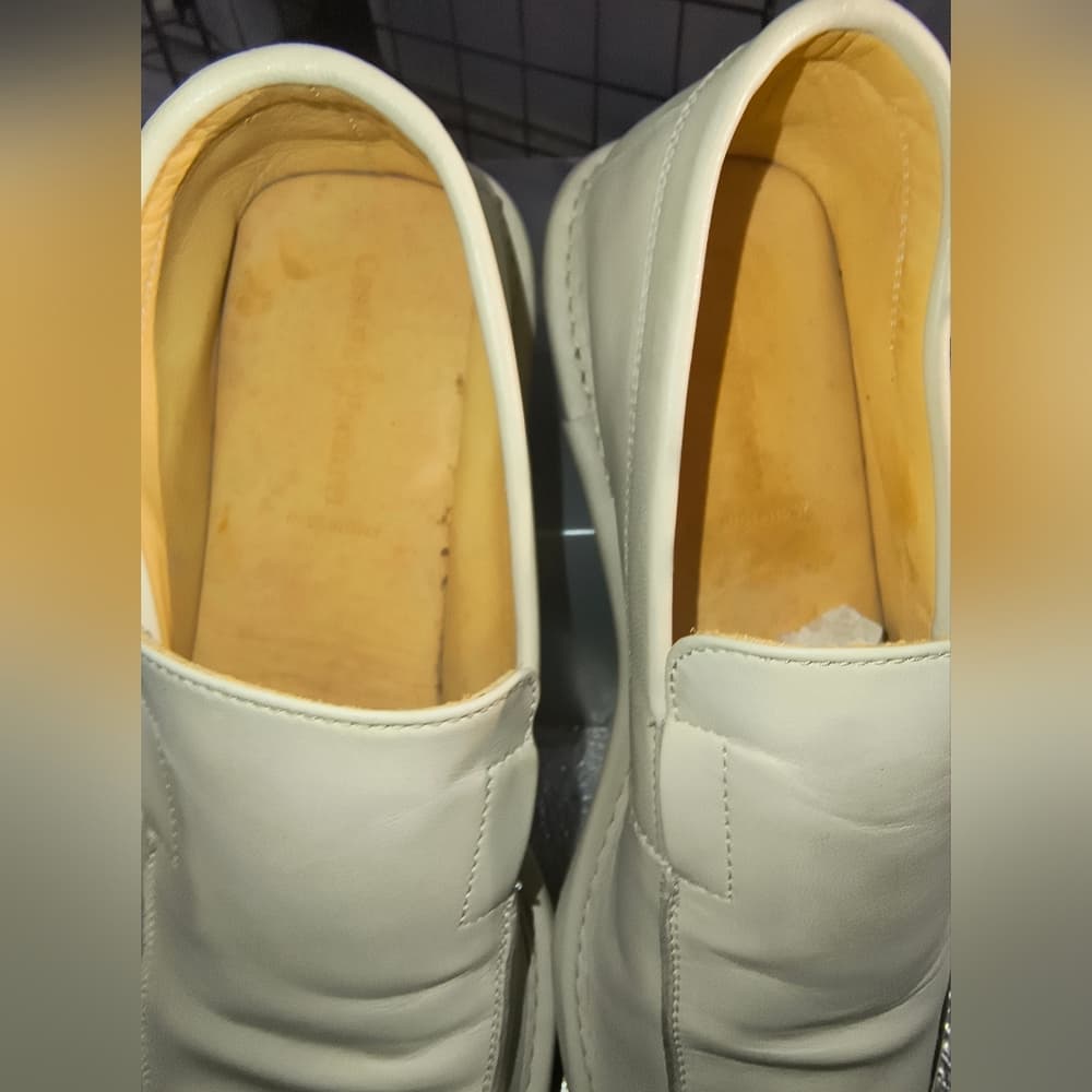 Cesare Pasciotti CreamColored Leather Flats Loafers - Thumbnail 3
