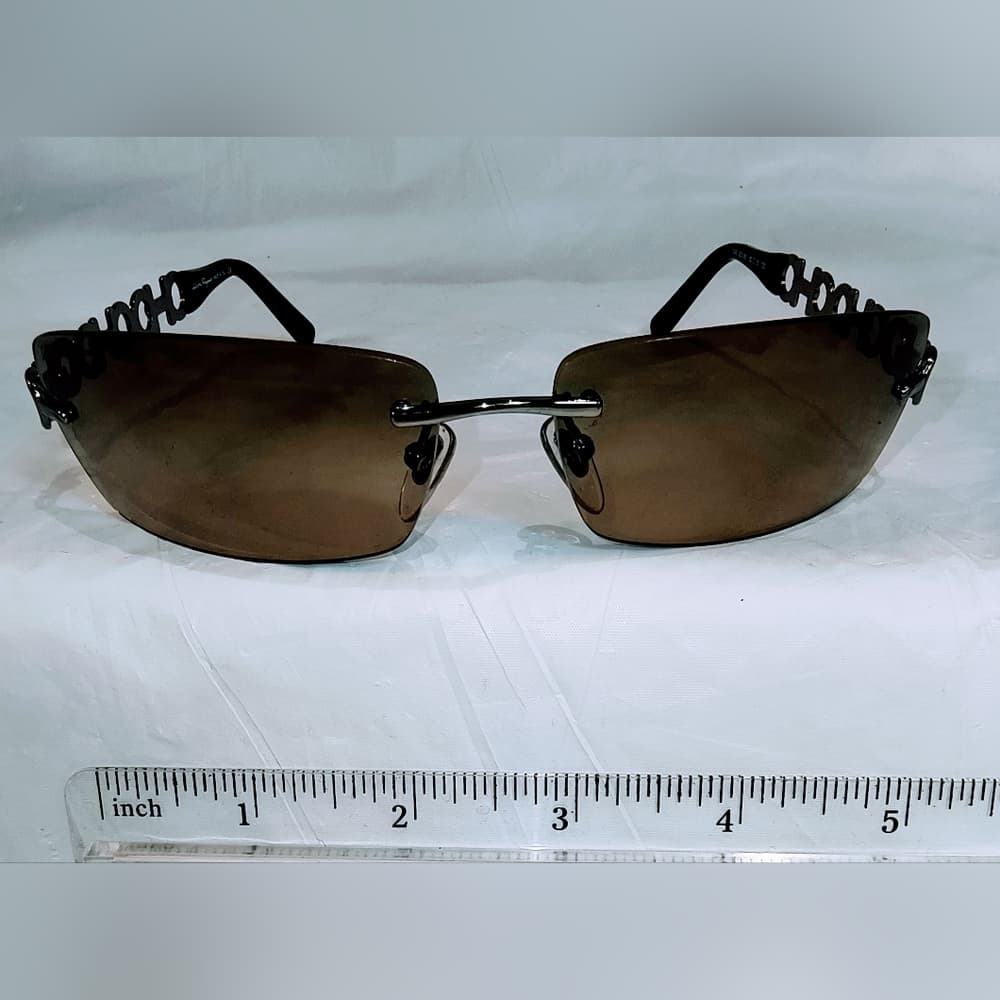 FERRAGAMO - Salvatore Ferragamo Brown Sunglasses with Muted Silver Frames & Case - Thumbnail 9