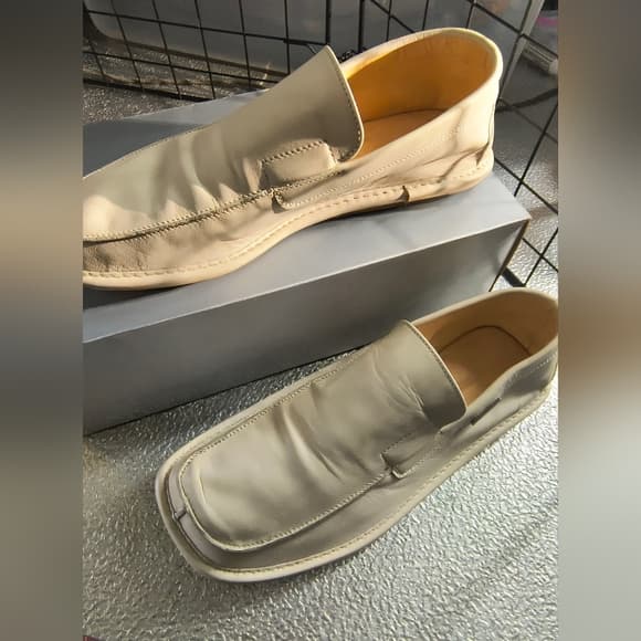 Cesare Pasciotti CreamColored Leather Flats Loafers - Thumbnail 11