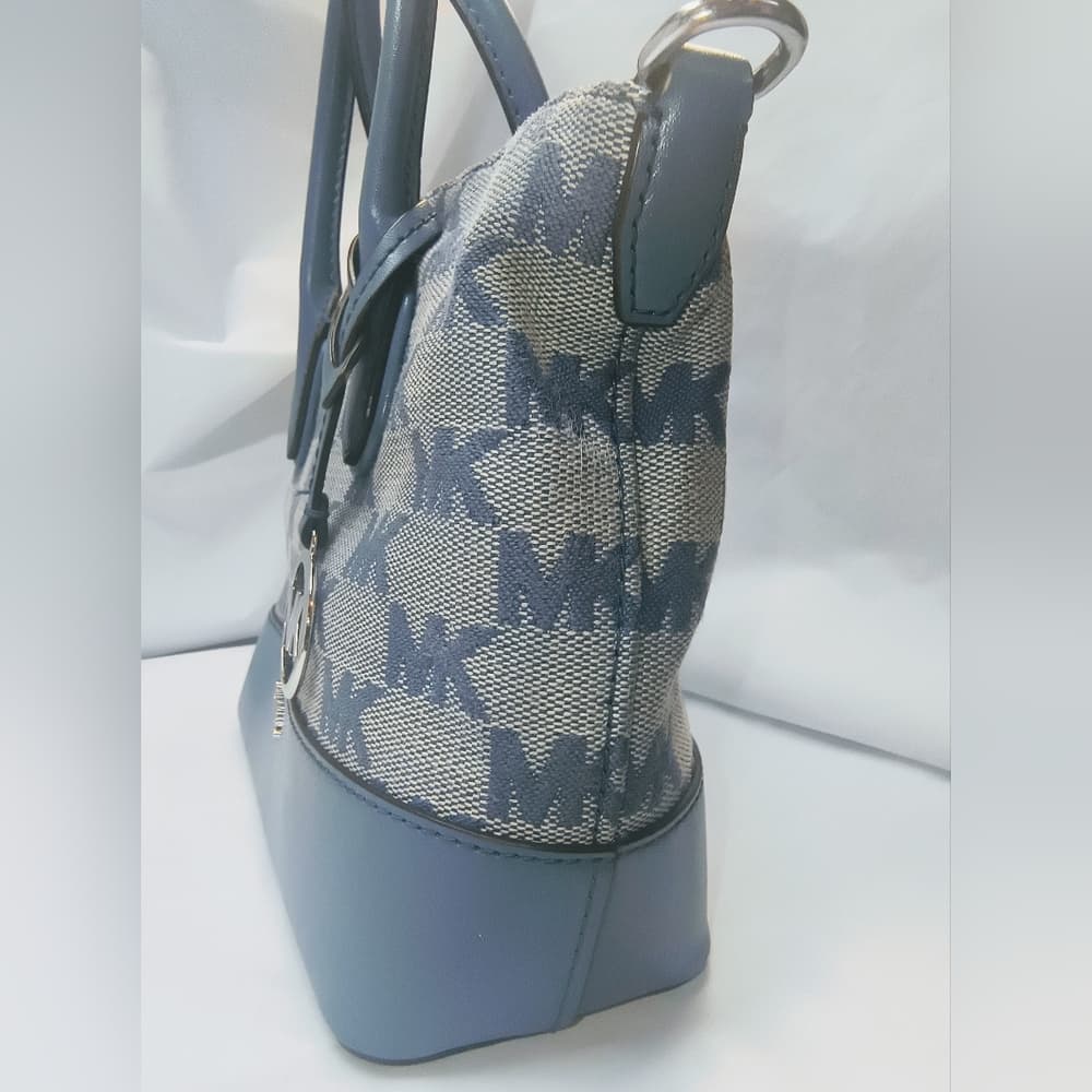 MICHAEL KORS Hyde Small Canvas & Leather Satchel / Crossbody in Denium Blue - Thumbnail 2