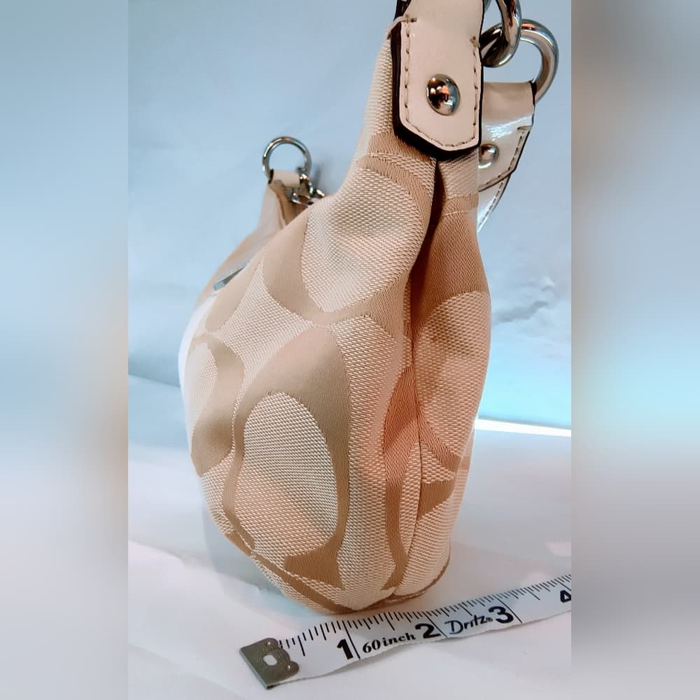 COACH Vintage (2012) Signature Stripe Demi Hobo Style Shoulder Bag, Style F19218 - Thumbnail 12
