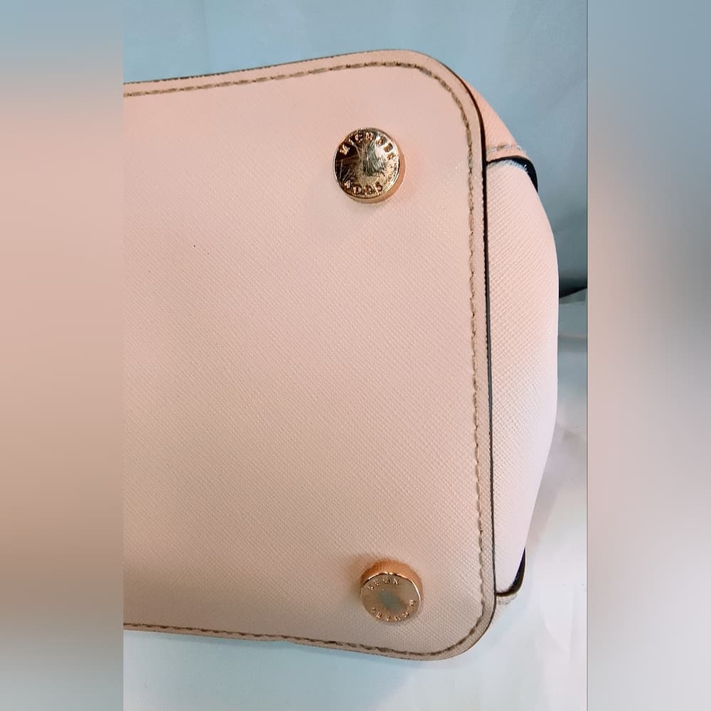 MICHAEL KORS Light Pink Lynn Saffiano Leather Satchel Bag - Thumbnail 6