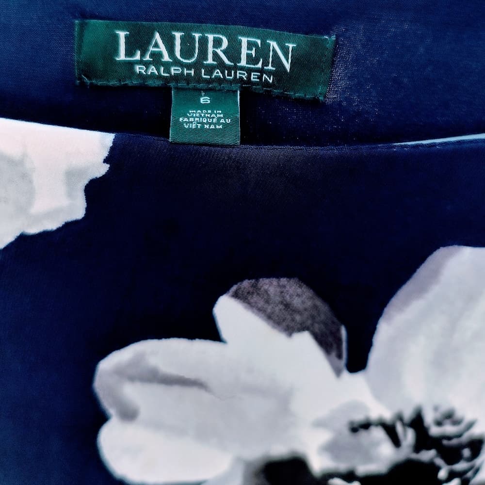 Ralph Lauren Navy Floral Dress, Size 6 - Thumbnail 2