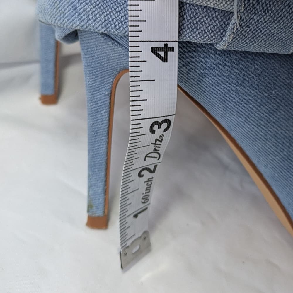AZALEA WANG Denim Blue Women's Heeled Boots, Size 7.5 - Thumbnail 12