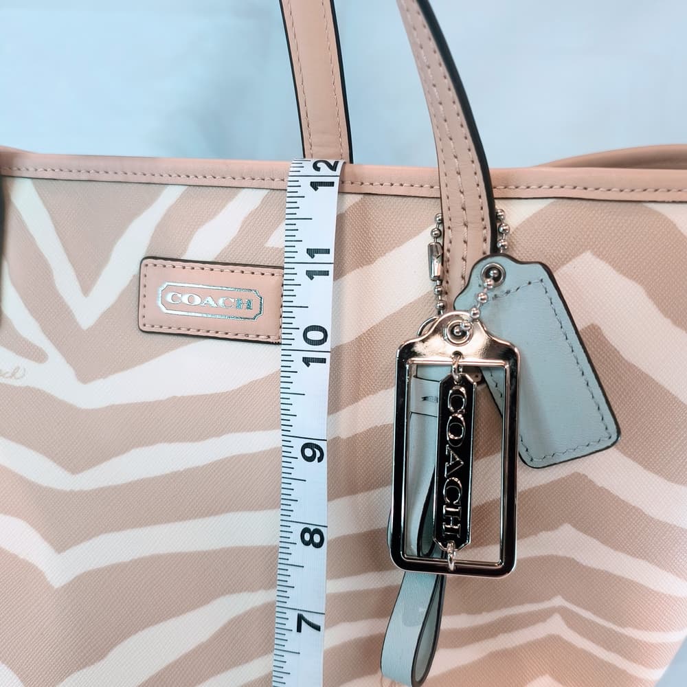COACH Park Tan & Cream Zebra Print Metro Tote, F26983 - Thumbnail 11