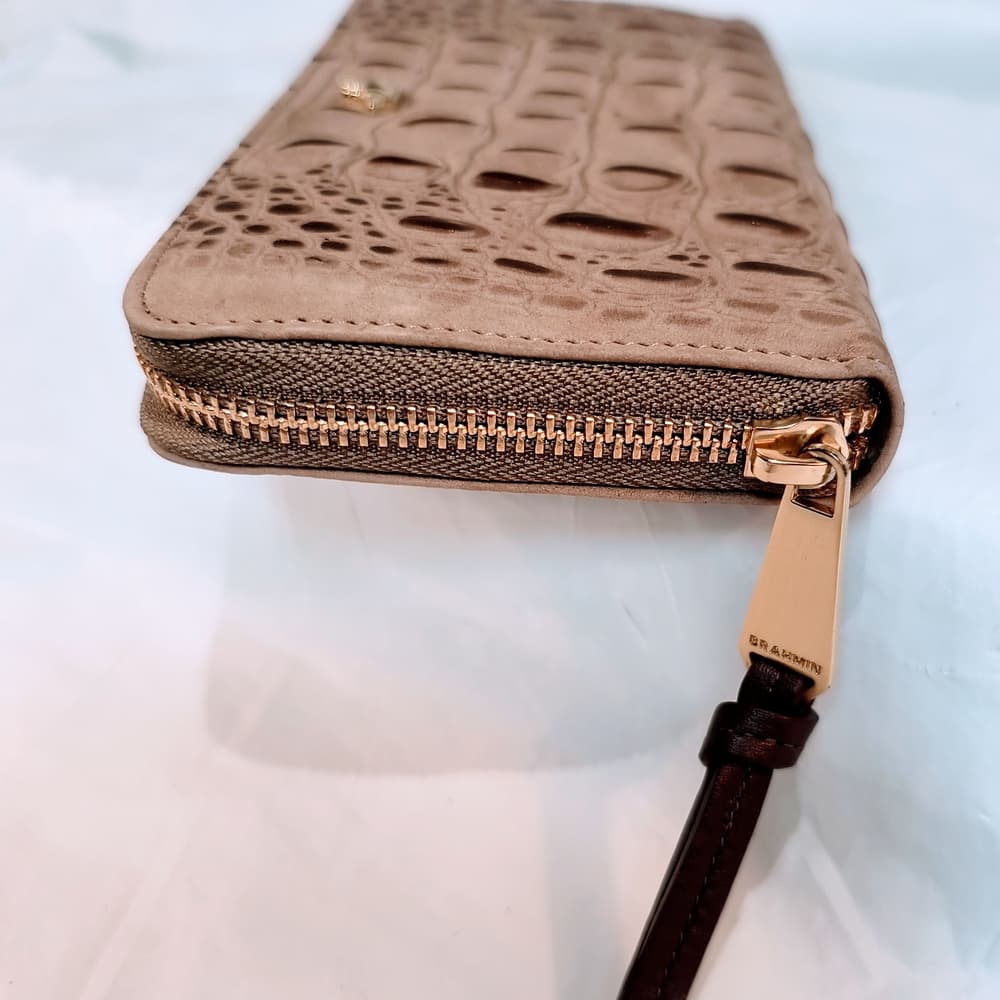 BRAHMIN New Croc Embossed Wallet in Tan - Thumbnail 5