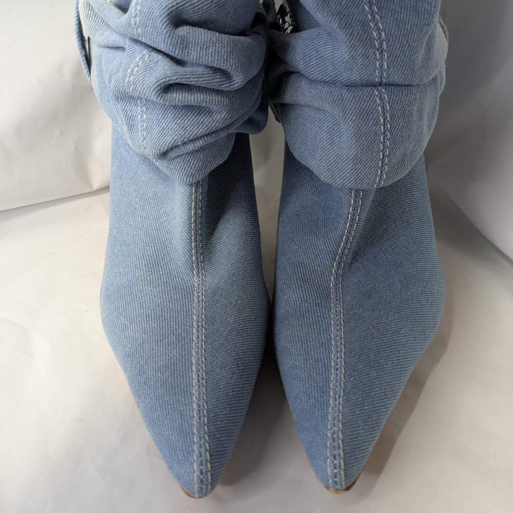 AZALEA WANG Denim Blue Women's Heeled Boots, Size 7.5 - Thumbnail 2