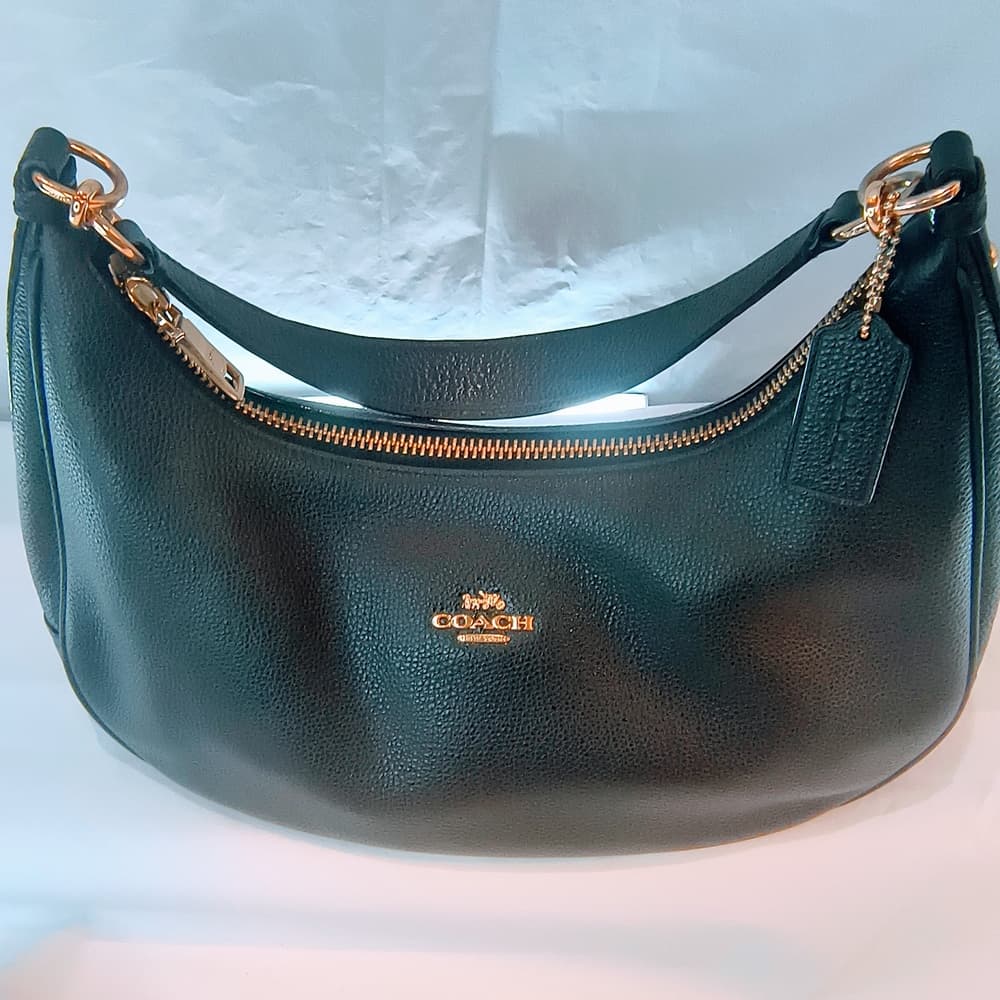 COACH 2017 Black Pebbled Leather Harley Hobo Bag, F38250 - Thumbnail 14
