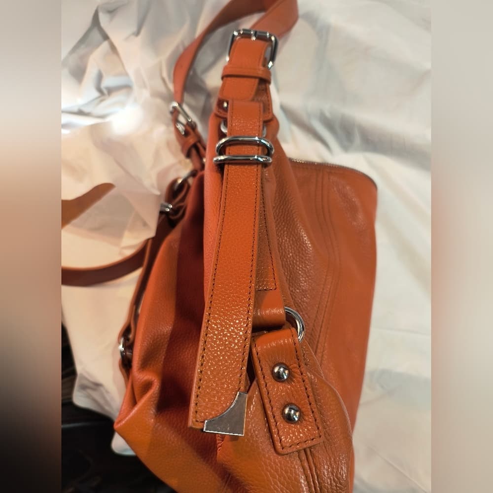 HESHE Elegant Brown Leather Shoulder Bag - Thumbnail 15
