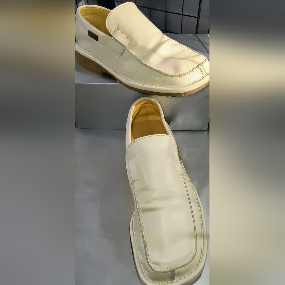 Cesare Pasciotti CreamColored Leather Flats Loafers - Thumbnail 9
