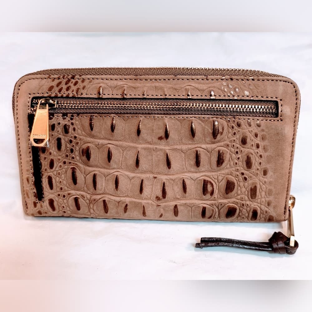 BRAHMIN New Croc Embossed Wallet in Tan - Thumbnail 2