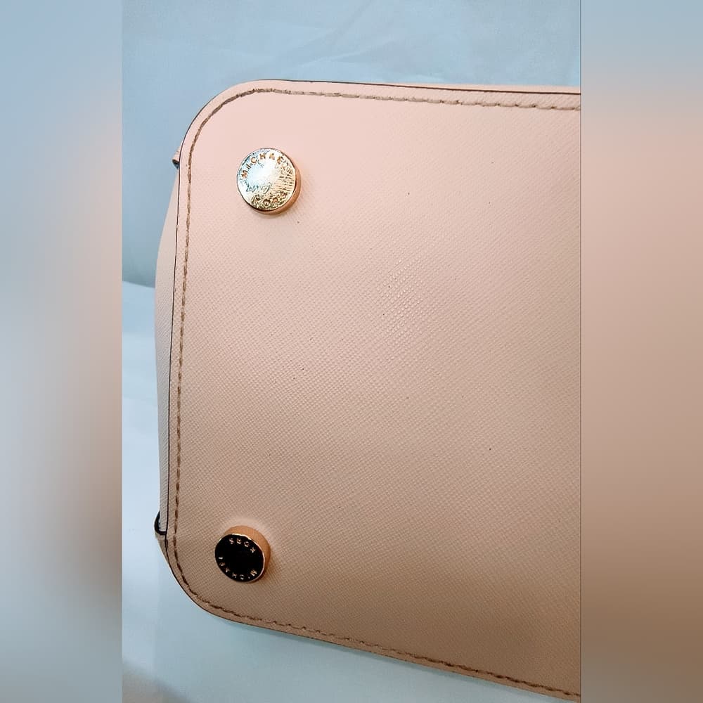 MICHAEL KORS Light Pink Lynn Saffiano Leather Satchel Bag - Thumbnail 7