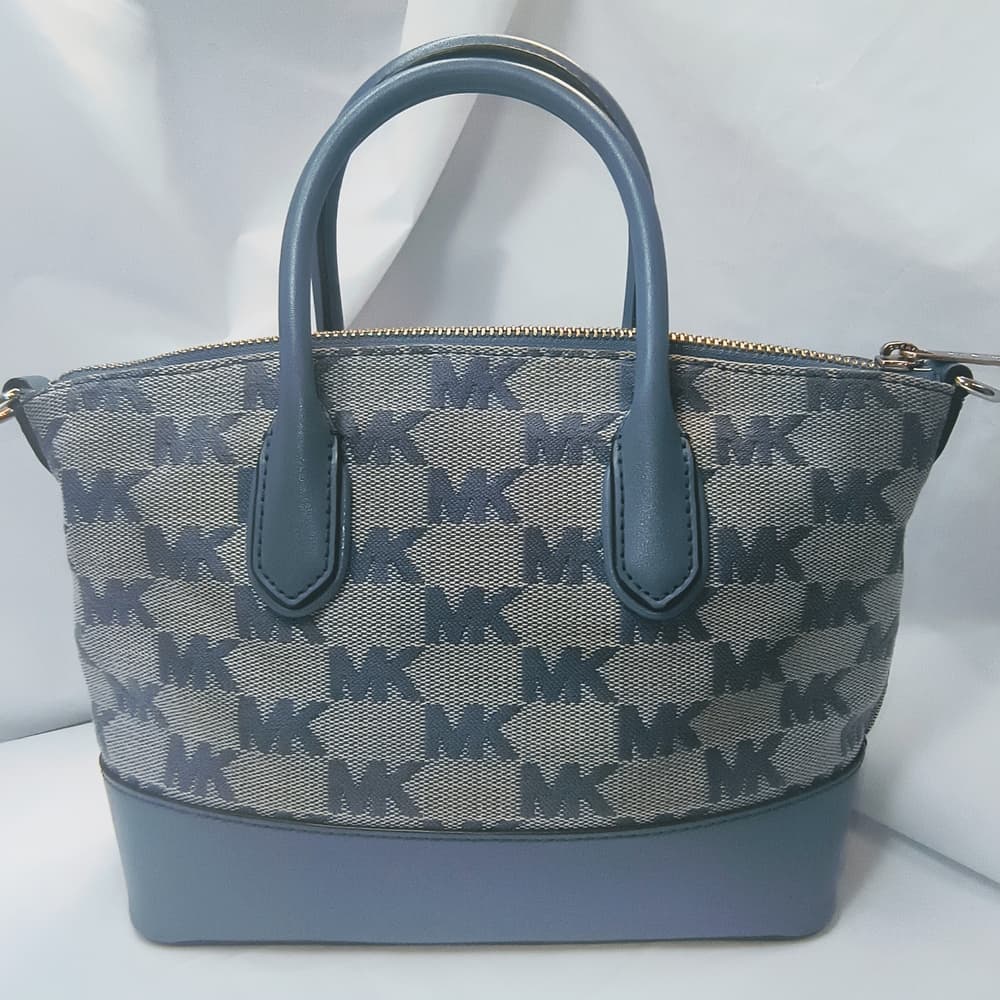 MICHAEL KORS Hyde Small Canvas & Leather Satchel / Crossbody in Denium Blue - Thumbnail 3