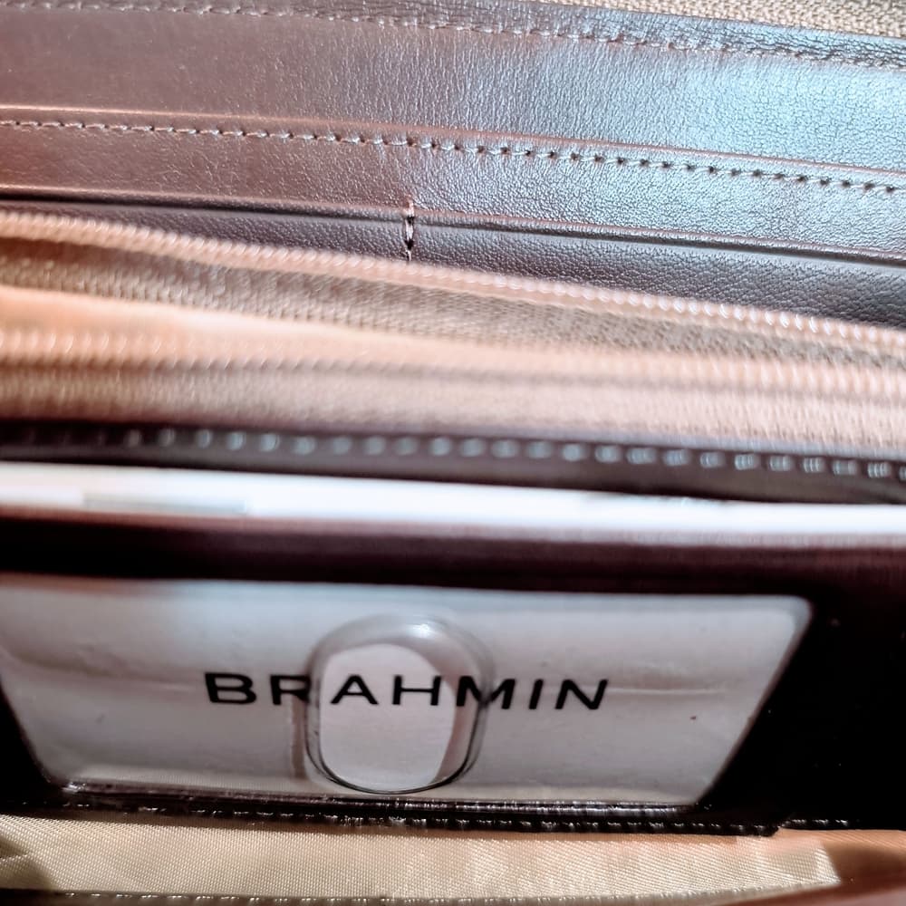 BRAHMIN New Croc Embossed Wallet in Tan - Thumbnail 11