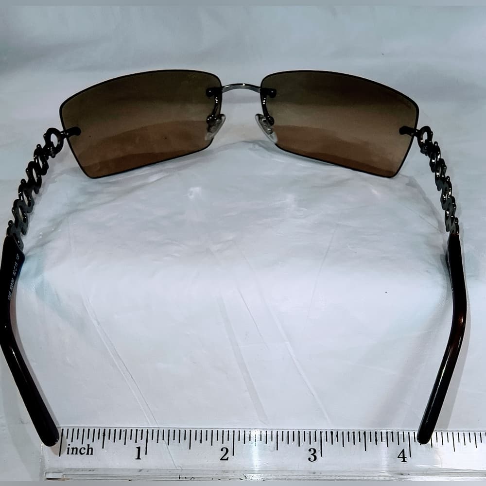 FERRAGAMO - Salvatore Ferragamo Brown Sunglasses with Muted Silver Frames & Case - Thumbnail 7