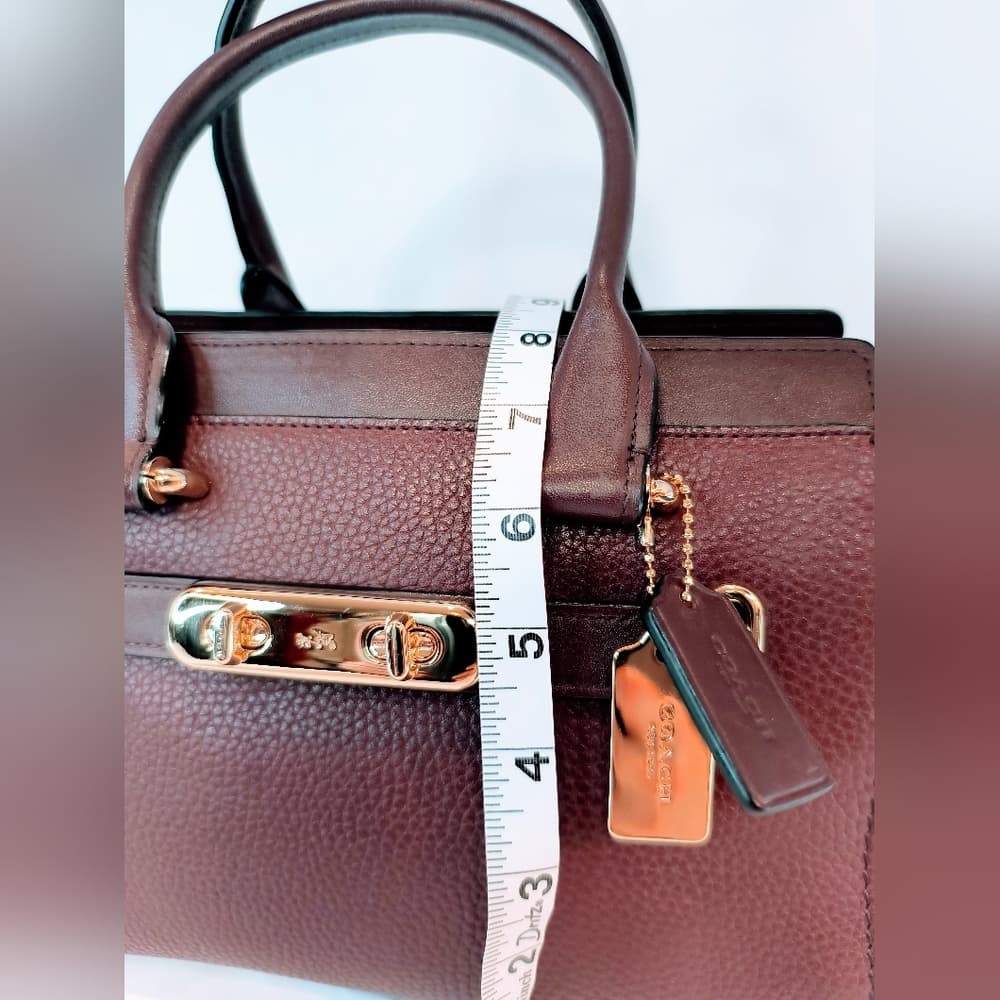 COACH Swagger 27 Carryall Handbag in Oxblood Pebble Leather, Style 87295 - Thumbnail 15