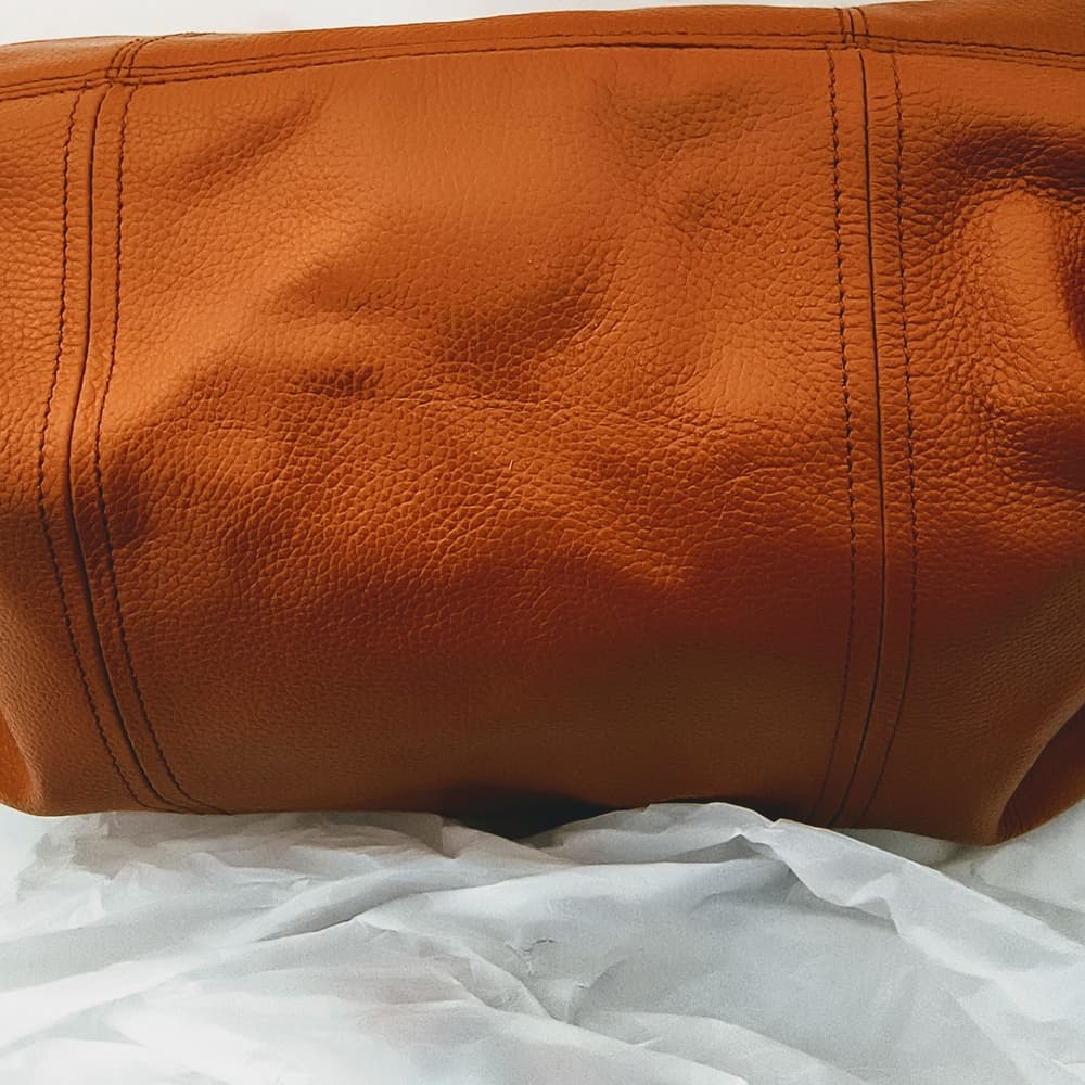 HESHE Elegant Brown Leather Shoulder Bag - Thumbnail 5