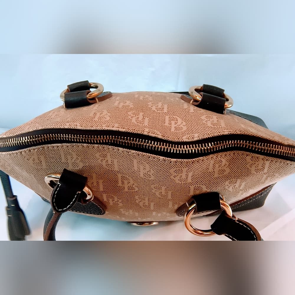 DOONEY & BOURKE Vintage (early 2000s) Signature DB Monogram Canvas Domed Satchel - Thumbnail 7