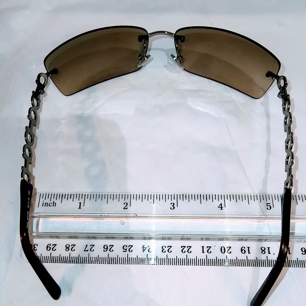 FERRAGAMO - Salvatore Ferragamo Brown Sunglasses with Muted Silver Frames & Case - Thumbnail 6