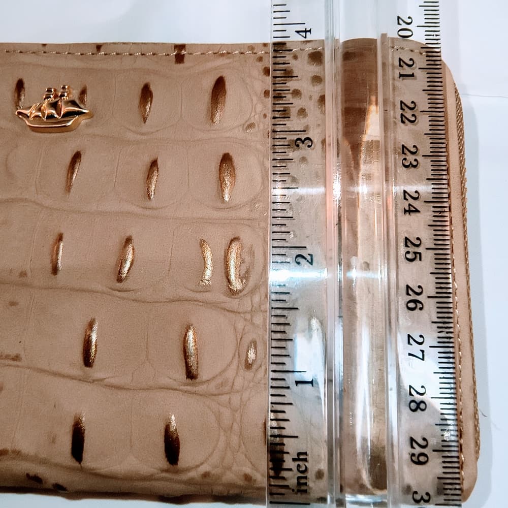 BRAHMIN New Croc Embossed Wallet in Tan - Thumbnail 13