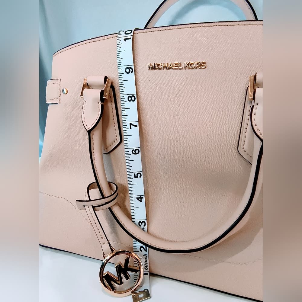 MICHAEL KORS Light Pink Lynn Saffiano Leather Satchel Bag - Thumbnail 14