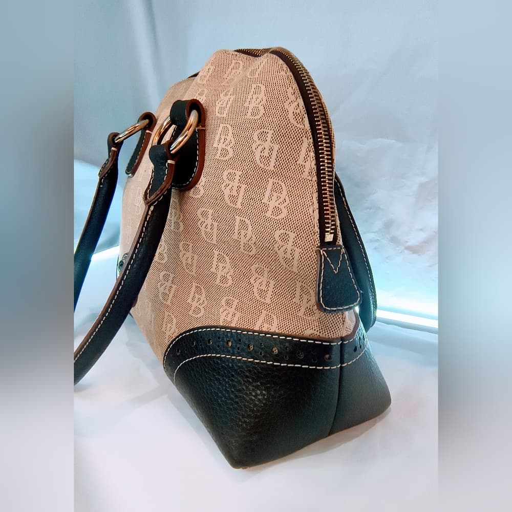 DOONEY & BOURKE Vintage (early 2000s) Signature DB Monogram Canvas Domed Satchel - Thumbnail 2