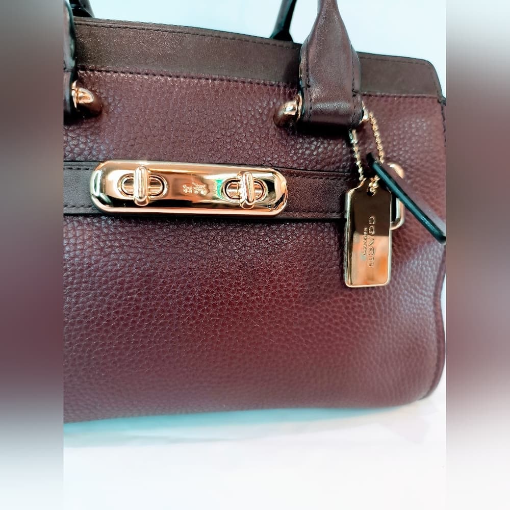 COACH Swagger 27 Carryall Handbag in Oxblood Pebble Leather, Style 87295 - Thumbnail 14