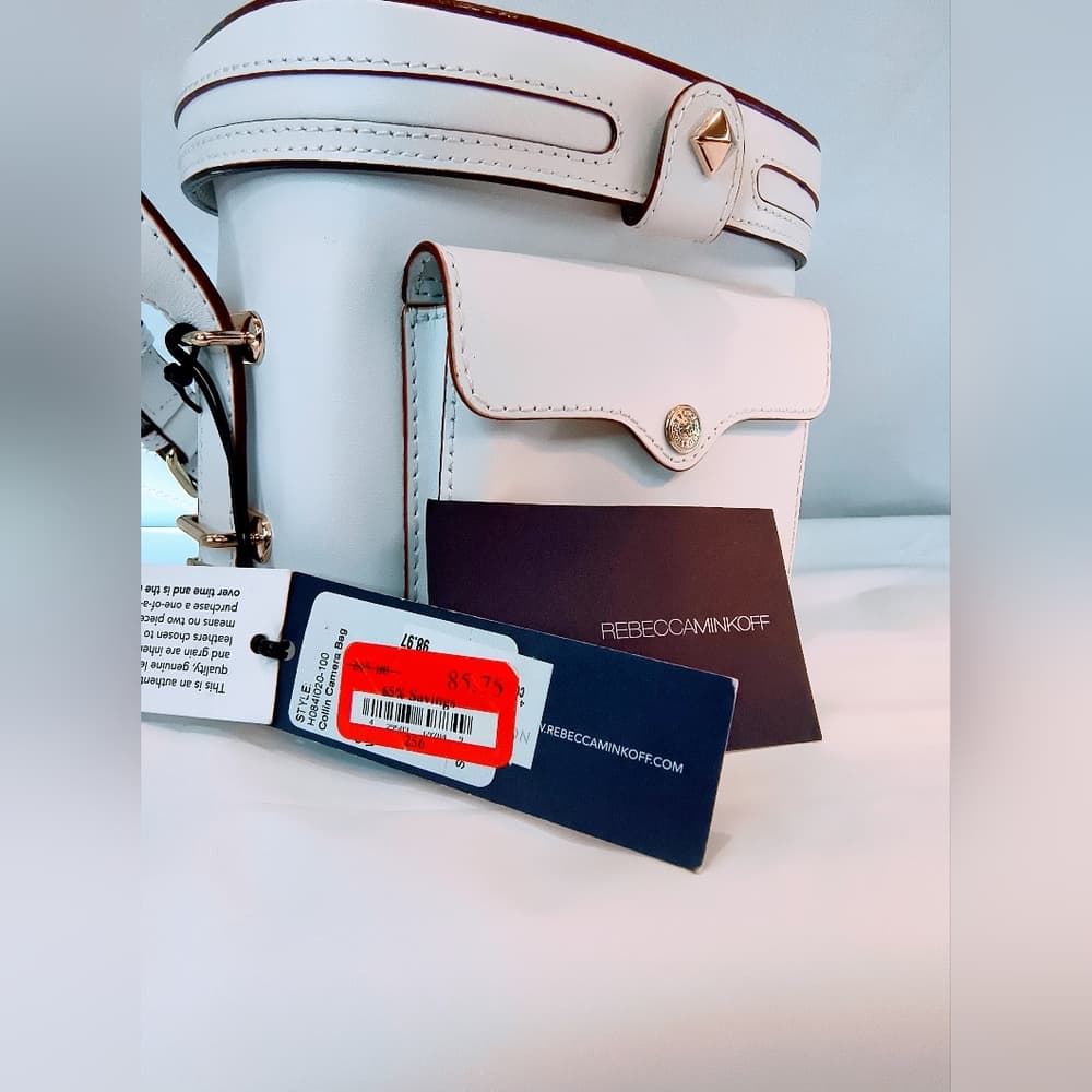 NWT REBECCA MINKOFF (New) Craig Leather Camera Case Crossbody Bag in White - Thumbnail 13