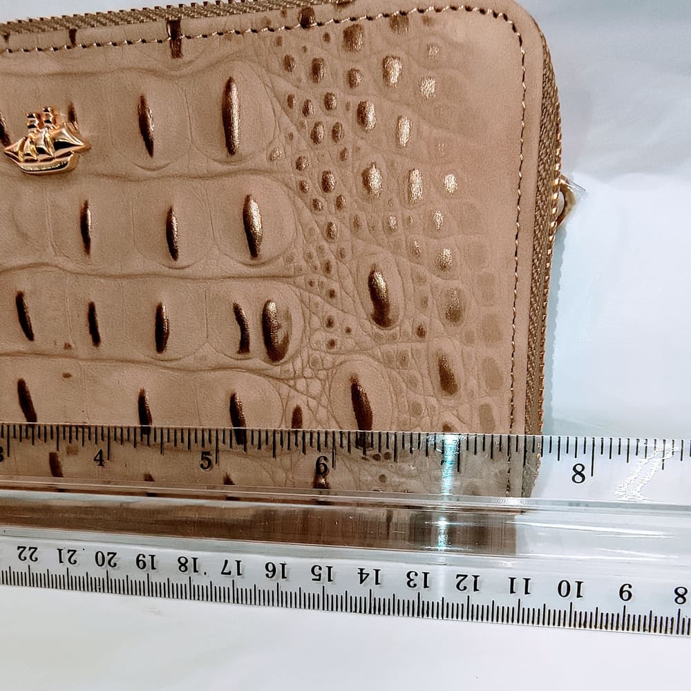 BRAHMIN New Croc Embossed Wallet in Tan - Thumbnail 12