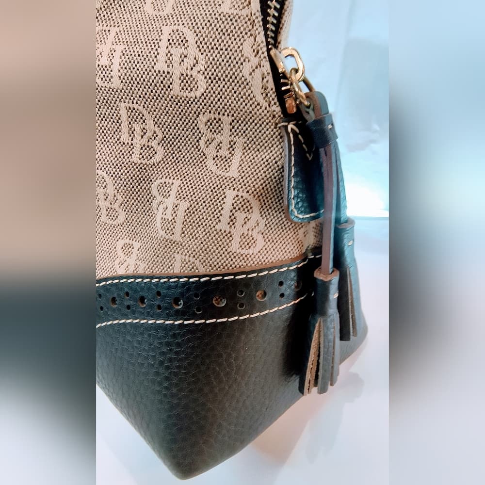 DOONEY & BOURKE Vintage (early 2000s) Signature DB Monogram Canvas Domed Satchel - Thumbnail 5