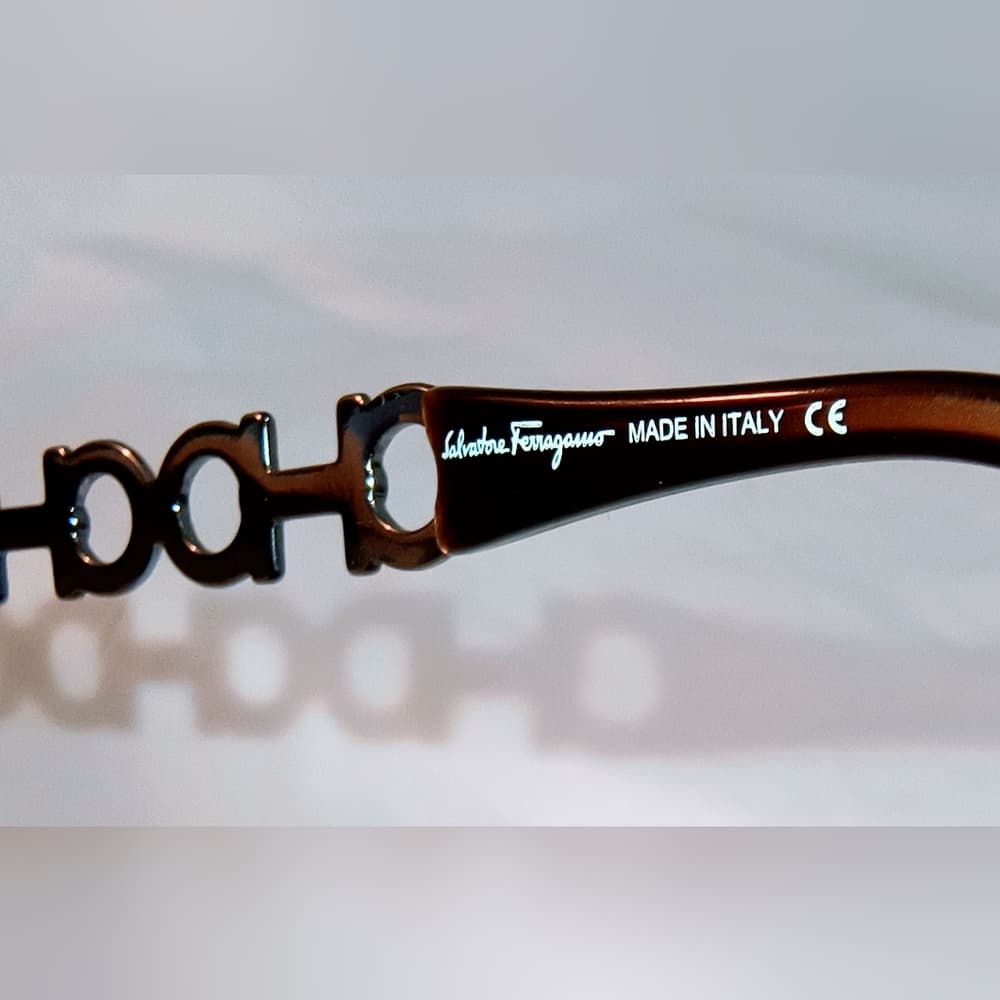 FERRAGAMO - Salvatore Ferragamo Brown Sunglasses with Muted Silver Frames & Case - Thumbnail 4