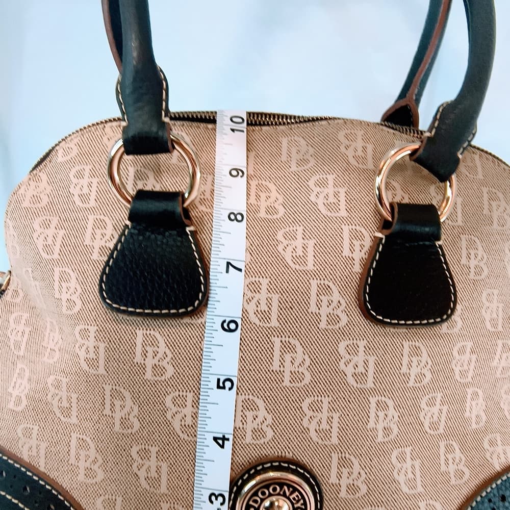 DOONEY & BOURKE Vintage (early 2000s) Signature DB Monogram Canvas Domed Satchel - Thumbnail 11