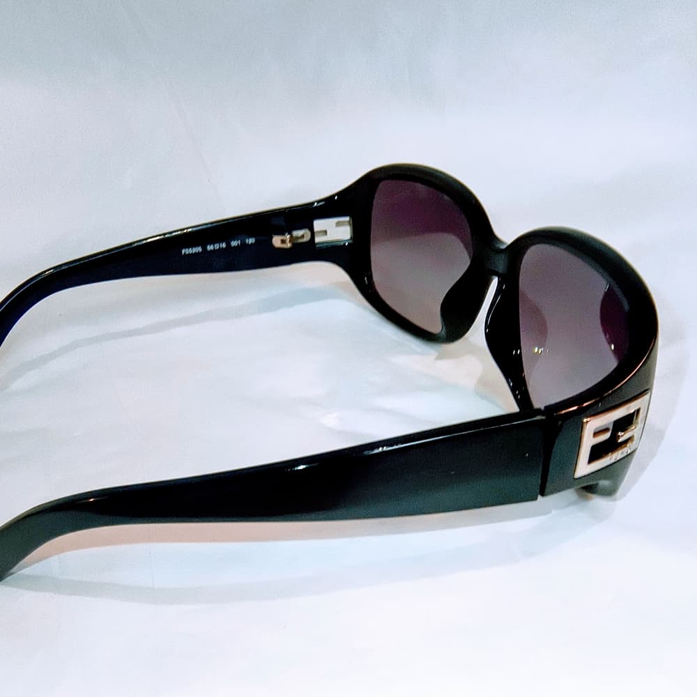 FENDI Black Sunglasses with Silver Accents - Thumbnail 12