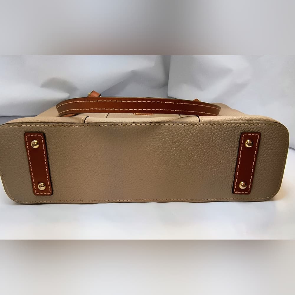 DOONEY BOURKE Oyster/Taupe Pebble Grain Small Lexington Leather Tote (NWOT) - Thumbnail 4