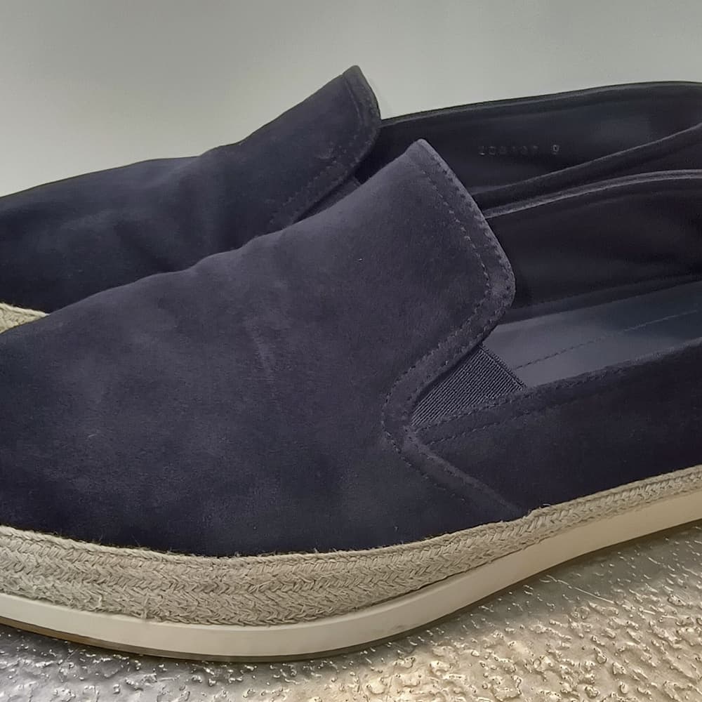 PRADA Men's Navy Blue Suede Espadrille Slip On Sneakers, Size 9 - Thumbnail 9