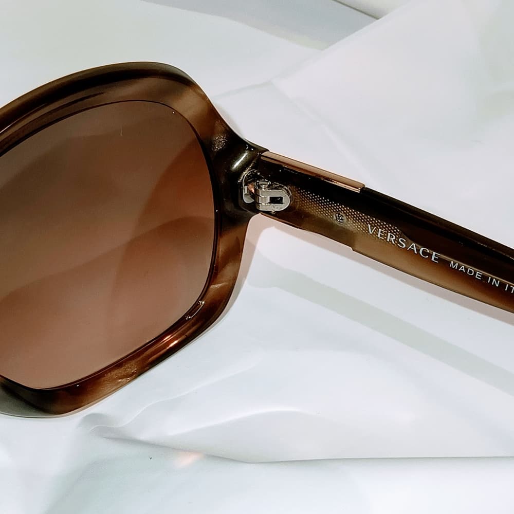 VERSACE Women's Tortoiseshell Sunglasses with Gold & Rhinestone Accents - Thumbnail 2