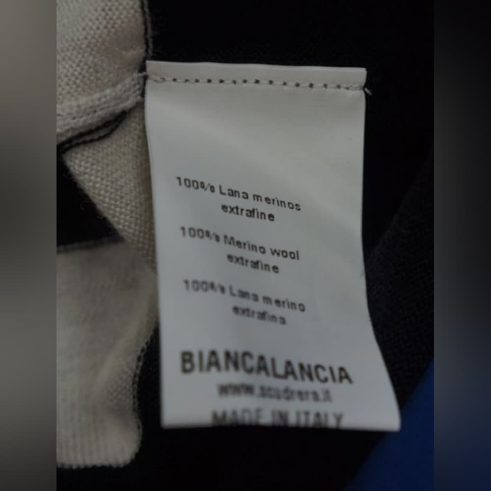 BALENCIAGA Black and White Sleeveless Knit Turtleneck Top, Size 46 - Thumbnail 3